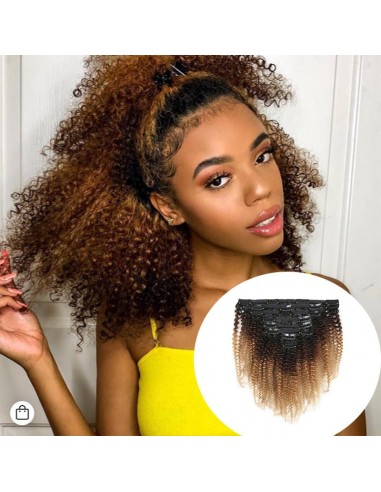 Estensioni del kit con clip di cioccolato bionda ricci afro 120 GR Ombra marrone suggérées chez