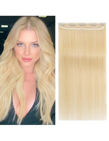 Rechte blonde clip extensie platinum mono max volumestip en ligne