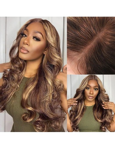 Body Wave Chatain Blonde Body Wig zonder lijm met vooraf gekoppelde kant: elegantie en eenvoud le des métaux précieux