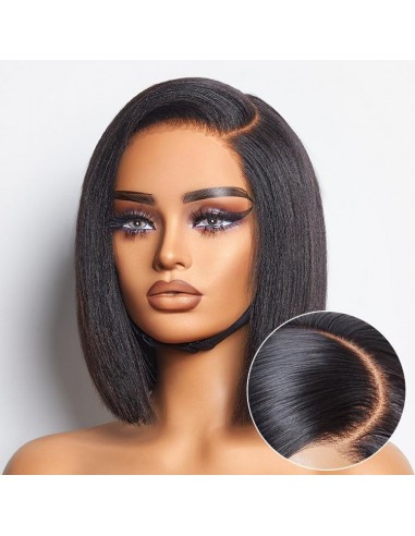 Perruque Bob Yaki Lisse Coupe Dégradée avec Raie à Gauche, Sans Colle, Minimaliste en HD Lace - Prête à Porter Vous souhaitez 