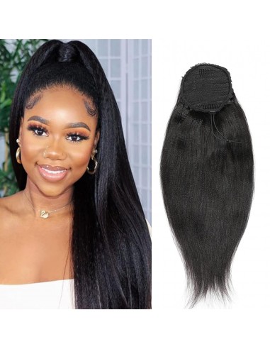 Schwarzer Pferdeschwanz -Pferdeschwanz zum Remy Hair Yaki gerade Kabel la livraison gratuite