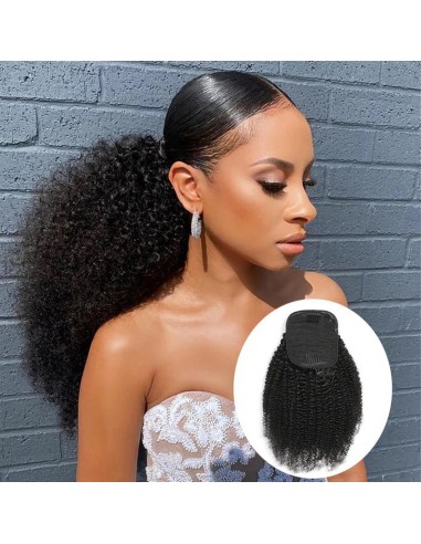 Schwarzer Pferdeschwanz Pferdeschwanz zum Remy Hair Afro Curly Kabel paiement sécurisé