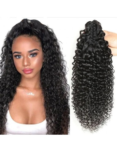 Black ponytail ponytail with natural pliers Remy hair kinky curly une grave pollution 