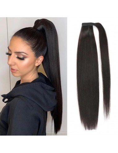 Horseshoe ponytail black ribbon Remy Hair Straight sélection de produits